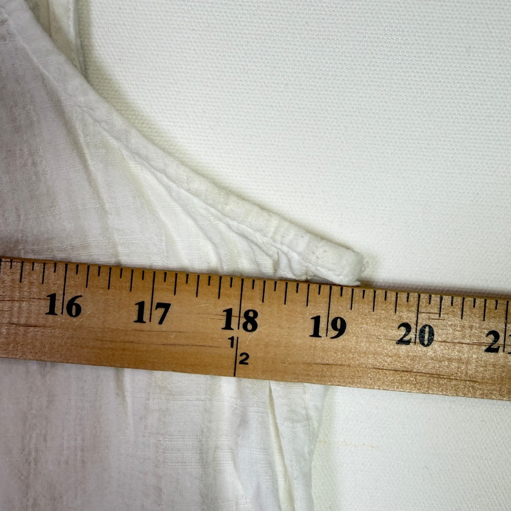 ABERCROMBIE & FITCH White Embroidered Lace Sleeveless Boho Pleated Tank Top‎ M - Picture 6 of 7